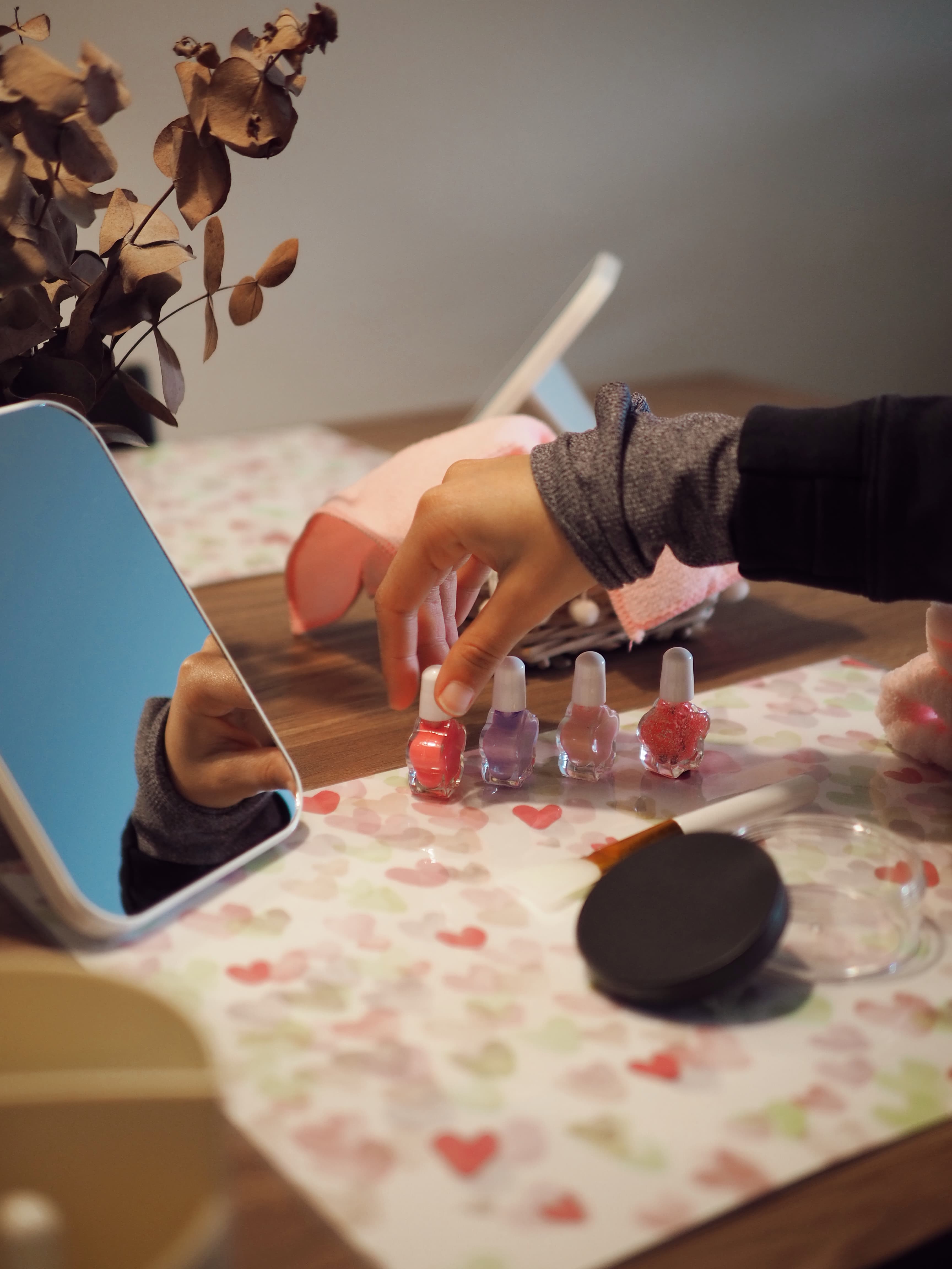 Detall del taller Beauty Kids preparat per a una festa